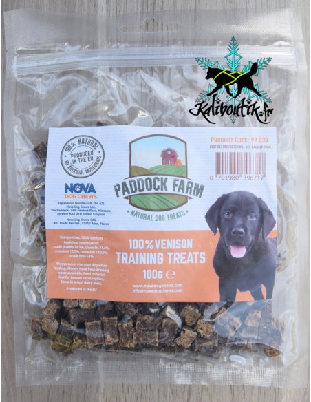 Morceaux de chevreuil déshydraté 100% naturels en sachet de 100 g