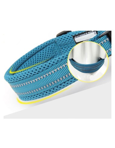Collier Truelove Flex bleu vu de la bande réfléchissante 3M