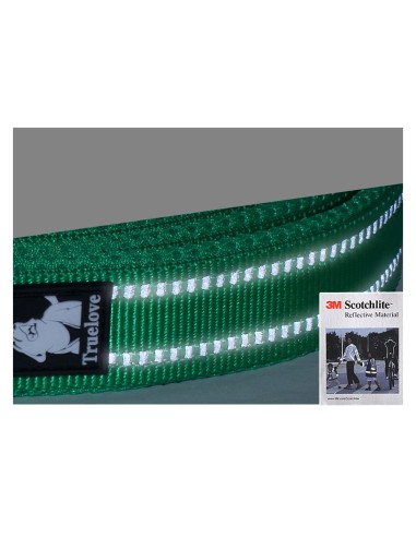 Laisse truelove réfléchissante verte