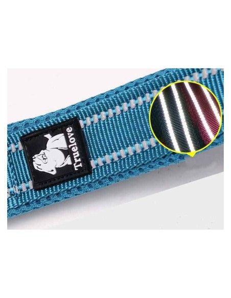 Laisse truelove réfléchissante bleue