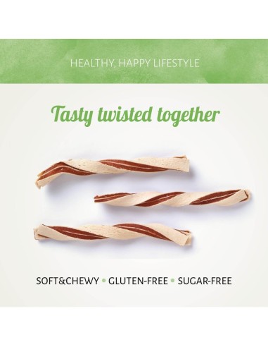 Friandises Lamelles de poulet et poisson 100 gr. Antos CHICKEN&FISH TWISTS 100 GR.