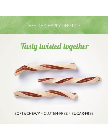 Friandises Lamelles de poulet et poisson 100 gr. Antos CHICKEN&FISH TWISTS 100 GR.