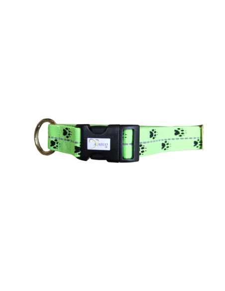 Collier Reflex vert avec clip - Axaeco