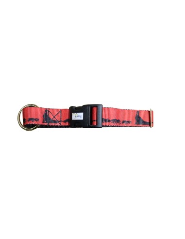 Collier rouge avec clip - vue de profil