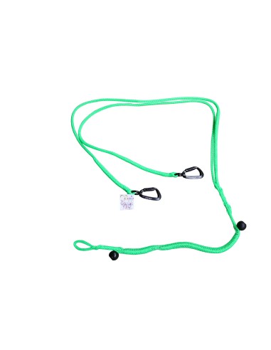 Ligne double canicross verte avec amortisseur.