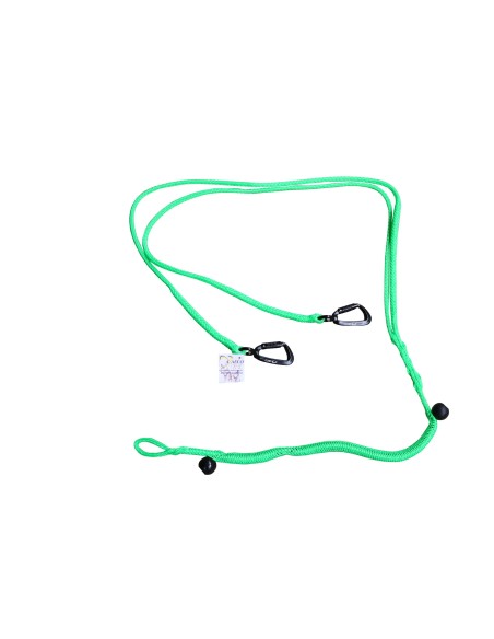 Ligne double canicross verte avec amortisseur.