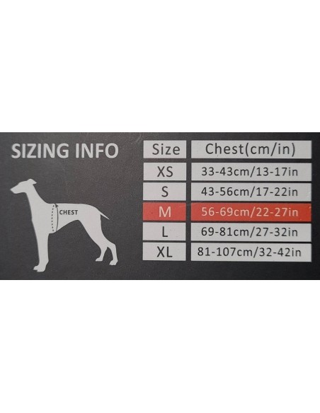Tableau des tailles harnais Truelove Country plus spécial édition