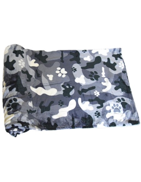 Couvertures polaires pour chiens camouflage dépliée