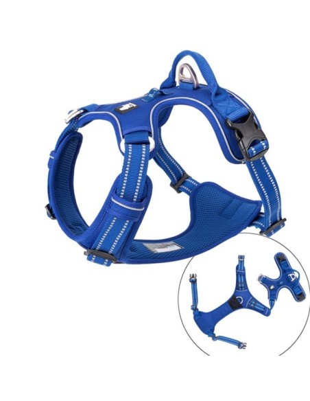 Harnais Country+ Truelove vue de côté gauche et vue ouverte - Bleu Royal - kaliboutik