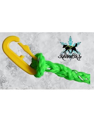 Neckline 6 mm verte reflex pour activité canicross, canivtt, chiens de traineaux vu du snap